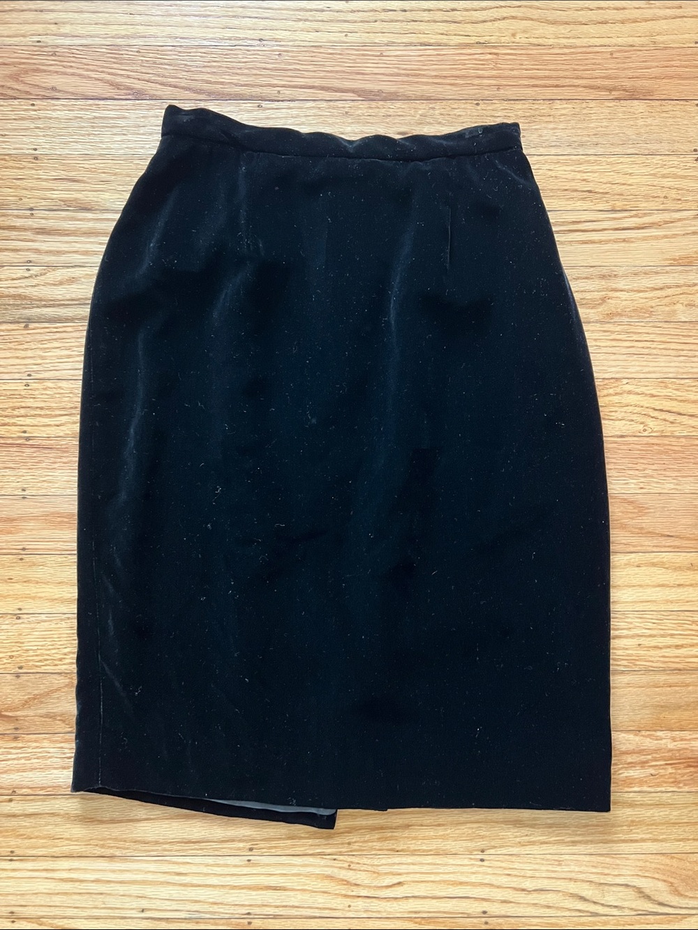 Vintage Classic Black Velvet  Pencil Skirt - Women's Tailored Skirt 4